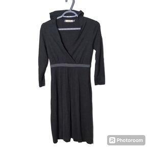 Ibex Indie Hooded Merino Wool Dress Women's XSmall Gray With Pockets